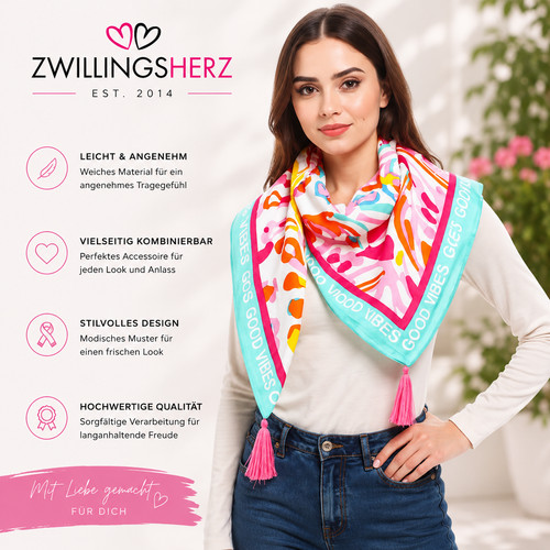 Zwillingsherz vierecks tuch - zwillingsherz, vierecks-tuch