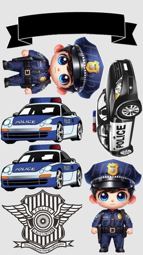 Polizei essbar tortenaufleger - polizei,