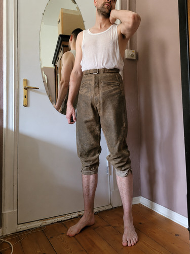 Jadhose hochsitzend aus leder - jadhose,