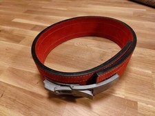 Massiver Lever Belt Gewichthebergürtel Rot XL(10) Leder 11mm Stark, 100mm Breit