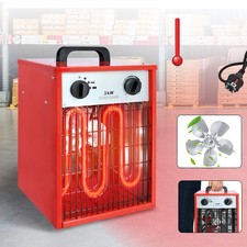 3KW Elektroheizer Bauheizer 220V Heizlüfter Elektroheizung Heizgerät Heizung Rot