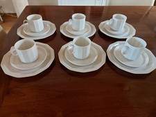 ROSENTHAL POLYGON MILOS WEISS 6X KAFFEE GEDECK 3 TEILIG TOP