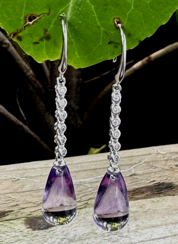 Feine ohrringe amethyst - ohrringe, silber