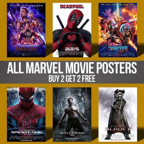 Alle marvel film serie - film, poster