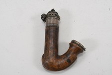 C25K08- Pfeife Ulmer Kloben Maserholz mit Silbermontierung 19.Jh