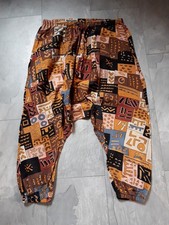 Haremshose Leinenstoff XL Herbstfarben, Neu