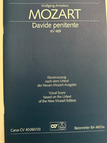 Mozart davide penitente - davide,
