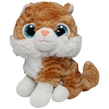 Orange-weiße Katze mit blauen