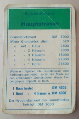 Monopoly spielkarte - monopoly,