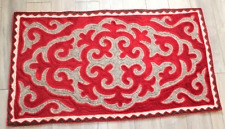 Handgefertigter Vorleger SHYRDAK Traditioneller Kirgisischer Filzteppich Grau...