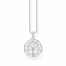 THOMAS SABO Kette Tree of Love 925 Silber weiße Steine KE2148-643-14 Länge 45 cm