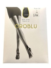 Oroblu Back Seam Tights Riga 20 DEN BLACK Size S
