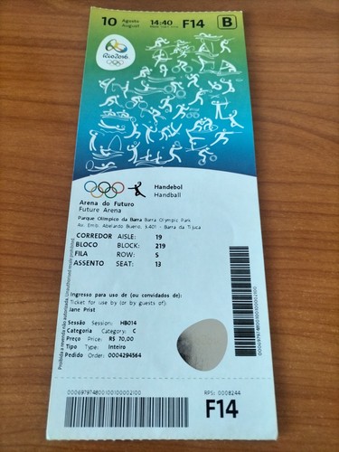 Used ticket olympic 08 - olympic, 10.08