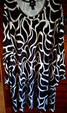 Damen Bluse Tunika Shirt 58/60 Ulla Popken. schwarz/ weiß-NEU