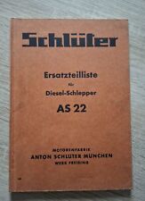 Schlüter Dieselschlepper AS22 Ersatzteilliste
