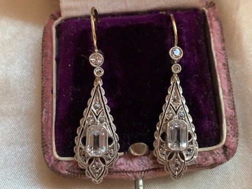 Jugendstil ohrringe 585 gold - ohrringe,