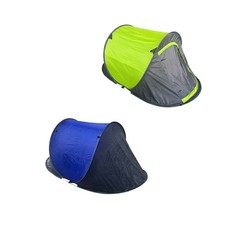Pop Up Wurfzelt für 2 Personen blau grün Outdoor Campingzelt Trekking Festival