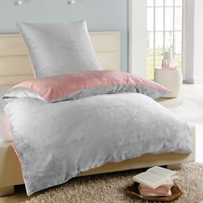 Wende-Bettbezug Warme Winter Betwäsche 135x200cm / 80x80cm Kopfkissen Bezug uni