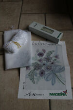 Tischdecke mit Stickvorlage, Schattenstickerein mit Borde und Garn