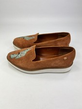 Australia Luxe Collective Wildleder Plateau Halbschuhe braun bestickt Damen UK 6