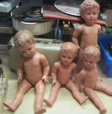 4er Konvolut alter grosser Schildkröt Puppen Ersatzteile für Doktor