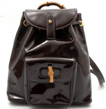 GUCCI ORIGINAL RUCKSACK BACKPACK BAMBOO HANDTASCHE HAND BAG TASCHE LACKLEDER RAR