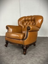 Chippendale Ledersessel Vintage Barock Design Chesterfield Sessel Antik