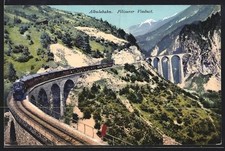Albulabahn, Bergbahn auf dem Filisurer Viadukt, Ansichtskarte 