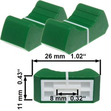 Sifam 2 Faderknopf GRUEN 8mm Fadercaps Faderkappen Caps  Mischpulte Mixer