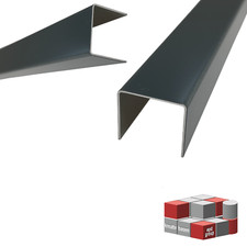 U-Profil Anthrazit 7016 Stahl verzinkt Mauerabdeckung od. RAL 9006 Weißaluminium