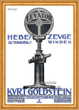 Kurt Goldstein Levator Matador Hebezeuge Plakat Braunbeck Motor A3 125 Gerahmt