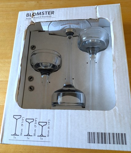 Set blomster glas - 3-er,