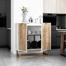 Kommode Beistellschrank Küchenschrank Anrichte Nachttisch Mit 2 Türen & Fächern