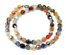 Edelsteinkette Heilstein Traum-Achat in Kugelform Ø-10 mm einzeln geknotet