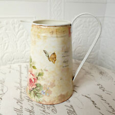 Milchkanne Zinkkanne Blechkanne Kanne Vase Rosen Blumen Landhausstil Deko Cottag