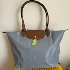 LONGCHAMP Le Pliage Original L Tote Bag Blue Acier - Recycled Canvas Outlet Neu