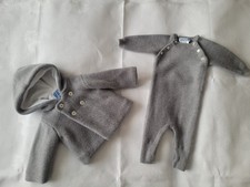 Jacadi Baby Jacke und Strampler Merinowolle 1M Gr.54 Cm. 
