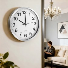 30cm Edelstahl Wanduhr Analoge