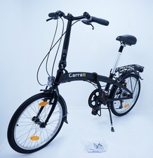 Carratt Alu Fahrrad Faltrad Klappfahrrad 20 Zoll 7-Gang Erwachsene schwarz-