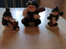 Weihnachten Deko Schneemänner Keramik