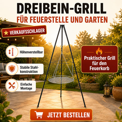 Dreibein grill mit - mit, grillrost