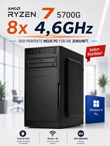 System ryzen 5700g - 7, 16gb
