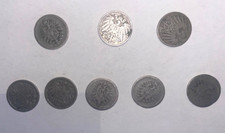 Deutsches Reich 8 Münzen Lot 5 Pfennig ( mit kleinem und großem Wappen)