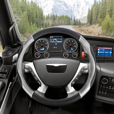 LKW Lenkradbezug Carbonfaser Kunstleder 44 46 cm schwarz silber