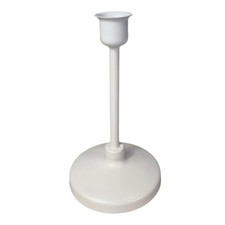 Kerzenständer 16cm Eisen Kerzenhalter weiß Tafelkerzen Stabkerzen Metall