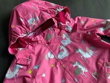 TCM Tolle rosa UNICORN Regenjacke mit Fleece gefüttert Gr.98/104