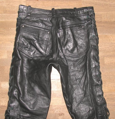 Herren schnür lederjeans - herren-, schnür-