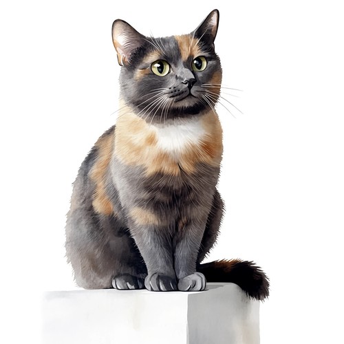 10x sticker schildpatt katze - 10x,