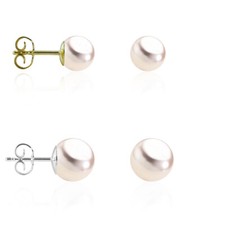 Perlen Ohrstecker 585 Gelb -