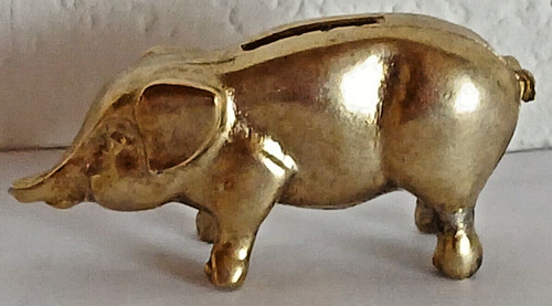 Sparschwein aus massiv messing - sparschwein,